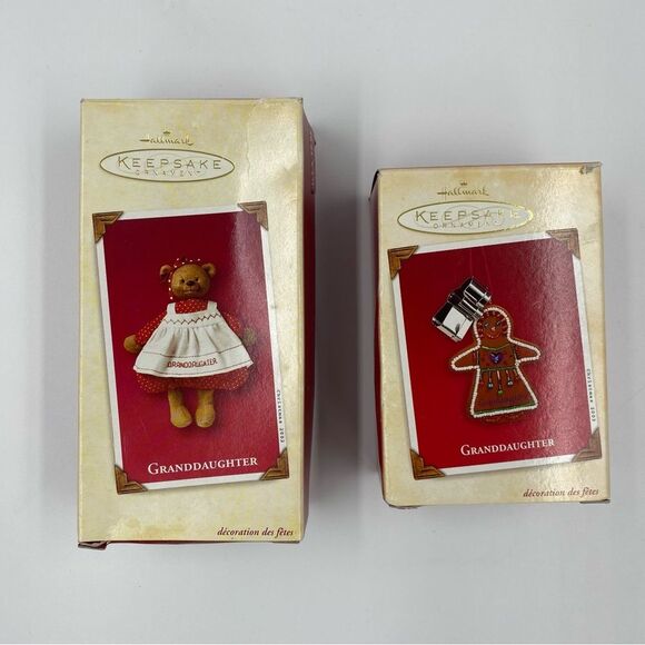 Hallmark Keepsake Ornament Granddaughter Set 2002 & 2003 - Picture 1 of 5